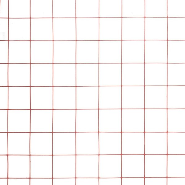 Berkfield Chicken Wire Fence Steel with PVC Coating 25x1 m Red
