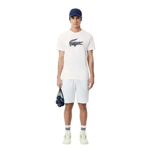 Lacoste Mens Logo Quick Dry Regular T-Shirt - White - 