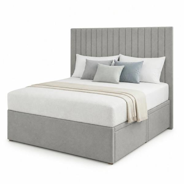 Great British Beds Ashton Divan Bed - Silver Plush