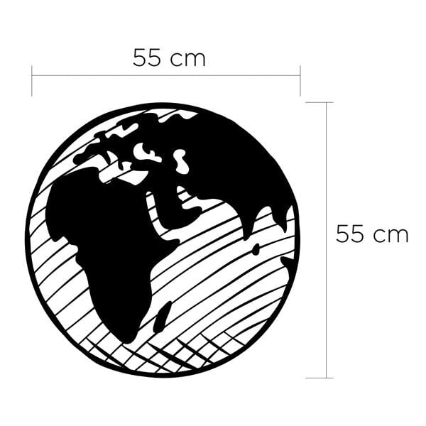 Decortie Modern Metal Wall Art Our Planet Theme Home Ornament Decorative Minimalist Design Hanging Wall Sculpture, Black