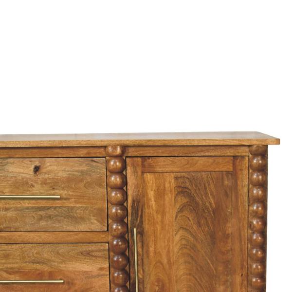 Artisan Furniture Solid Mango Wood Spindle Sideboard, Mango brown