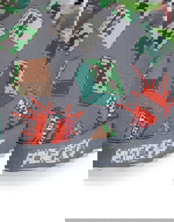 Minecraft Boys Grey Character AOP Slip On Loafer Slippers