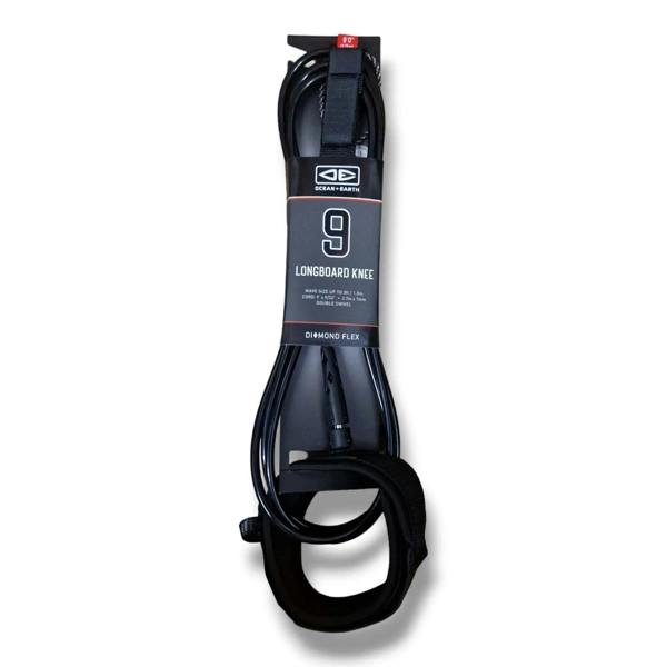Ocean & Earth 9’0 Longboard Regular Knee Moulded Surfboard Leash Black