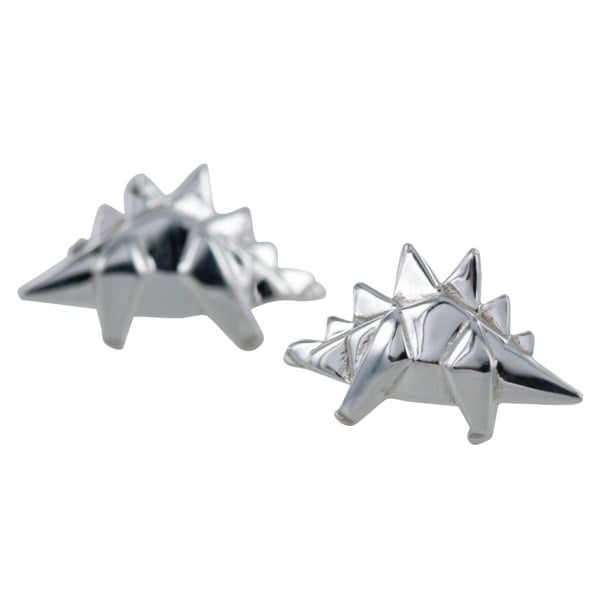 Origami Stegosaurus Sterling Silver Stud Earrings - Reeves & Reeves