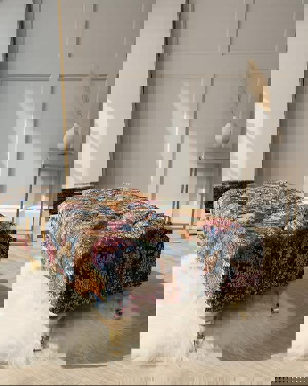 ISTOOLS Premium Stained Glass Footstool Ottoman – Stylish Seating Bench & Coffee Table (Non-Storage)