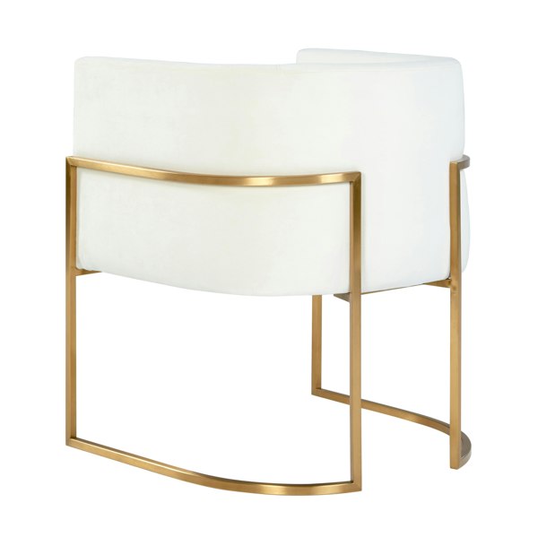 Furniture Edit Giselle Cream Velvet Dining Chair Gold Leg