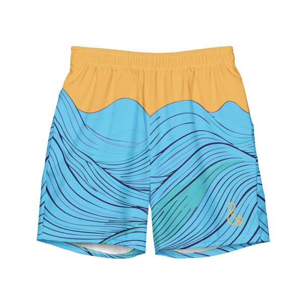 Anchor & Crew Deep Waves Pattern Recycled Fabric Swim Shorts