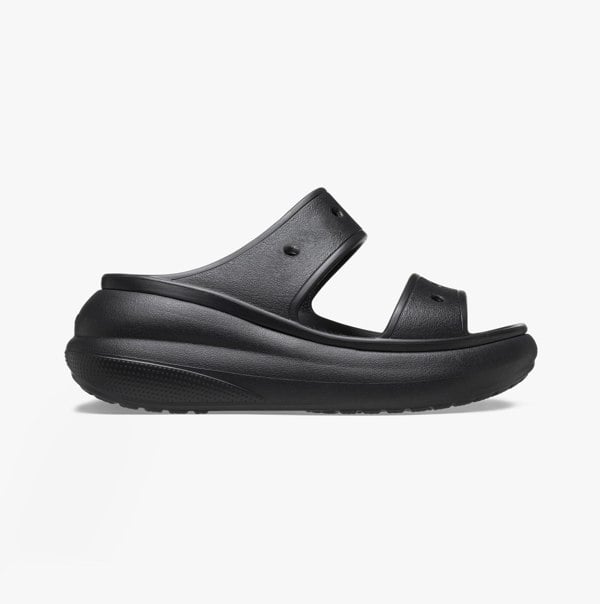 Crocs 207670-001 CRUSH SANDAL Womens Platform Sliders Black