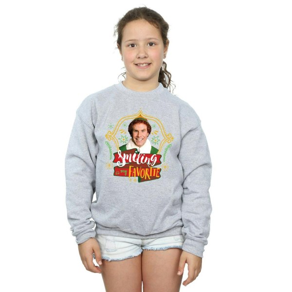 Elf Girls Buddy Smiling Sweatshirt - Sports Grey