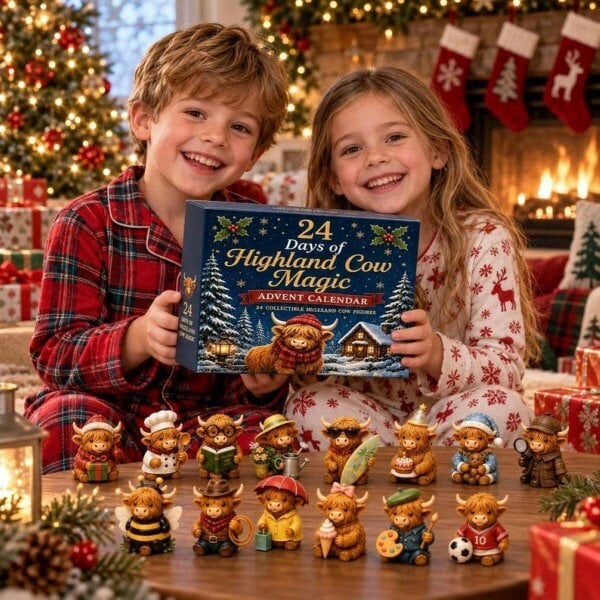 Obasyhig Highland Cow Christmas Advent Calendar Surprise Box