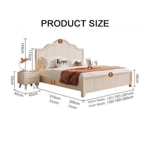 Agnes King Size / Super King Size Bed With Storage, Cream-Rit Concept-Rit Concept