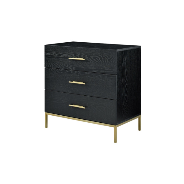 Tulip 3 Drawer Chest - Wenge (Black Stained Oak)