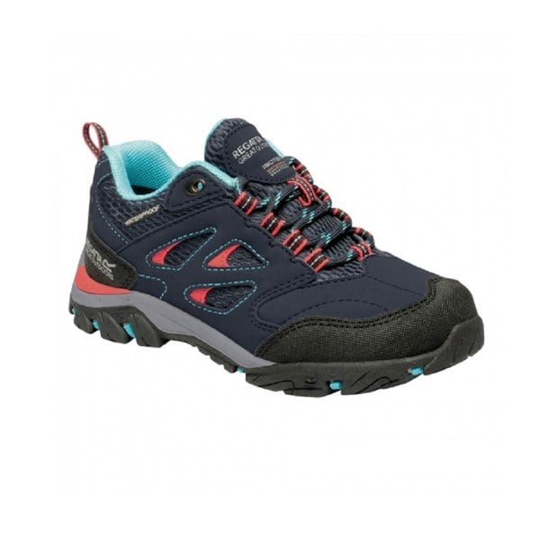 Regatta Childrens/Kids Holcombe Low Junior Hiking Boots - Navy/Fiery Coral