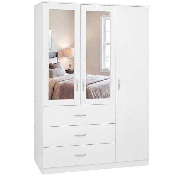 Vida Designs Riano 3 Door 3 Drawer Mirrored Wardrobe