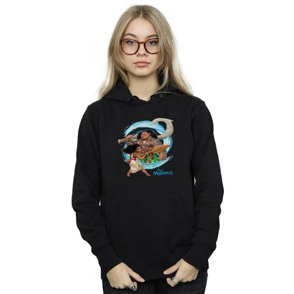 Disney Womens/Ladies Moana And Maui Wave Hoodie - Black