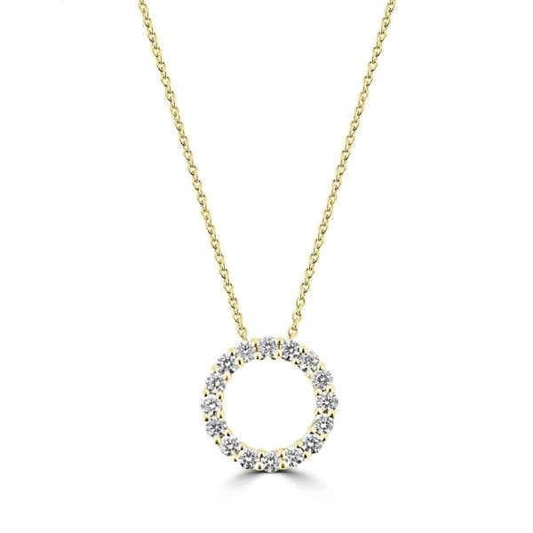 Sarah Layton 18ct Yellow Gold Round Brilliant Cut Diamond Circle Pendant - 0.53ct