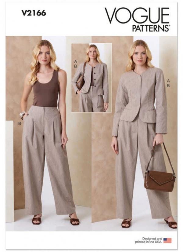 Vogue Sewing Pattern 2166, Jackets, Trousers, Suits for Women, Y5 (18-20-22-24-26) - Intermediate