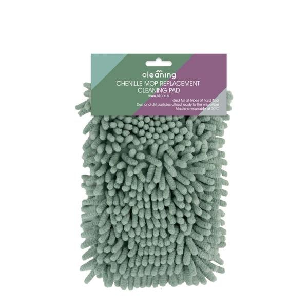 JVL Extendable Chenille Mop With 2 Replacement Heads - Green