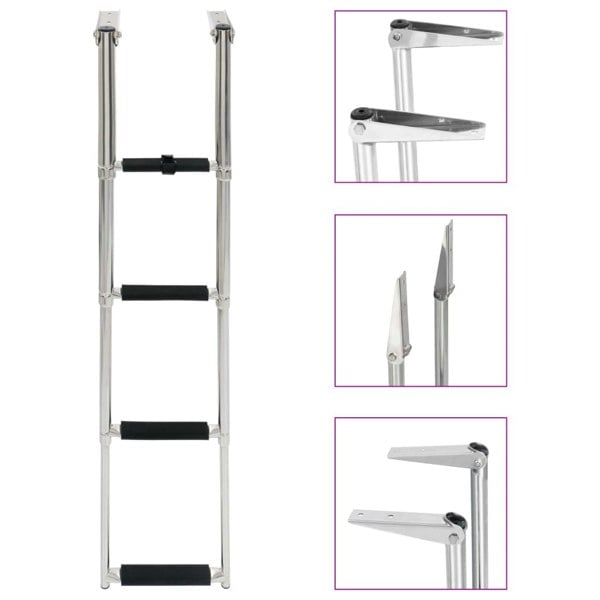 Berkfield Folding Boarding Ladder 4-step Stainless Steel