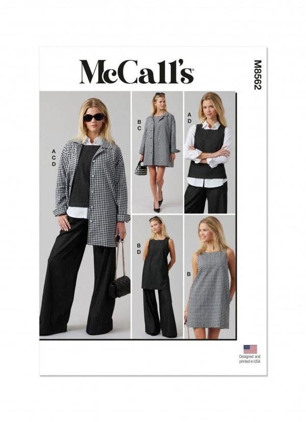 McCalls 8562 Paper Sewing Pattern – Women's Top, Dress, Trousers & Jacket, Easy