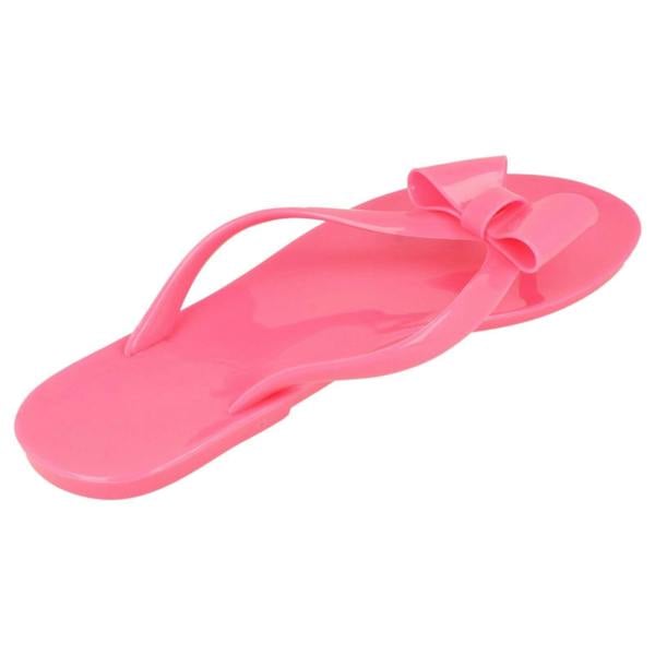 Spot On Ladies Spot On Flat Bow Trim Toepost Jelly Sandal