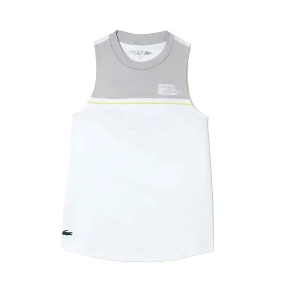 Lacoste Womens/Ladies Contrast Stretch Sport T-Shirt - White/Grey