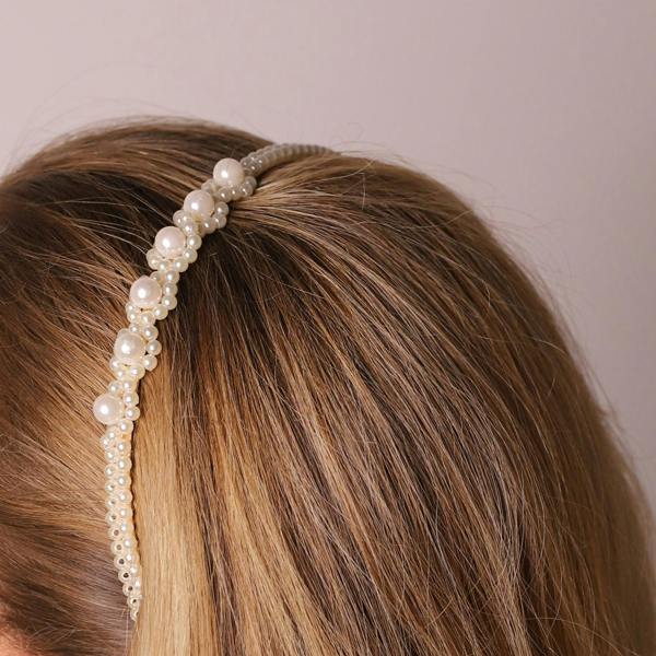 Gold Trip Asymmetric Pearl Headband