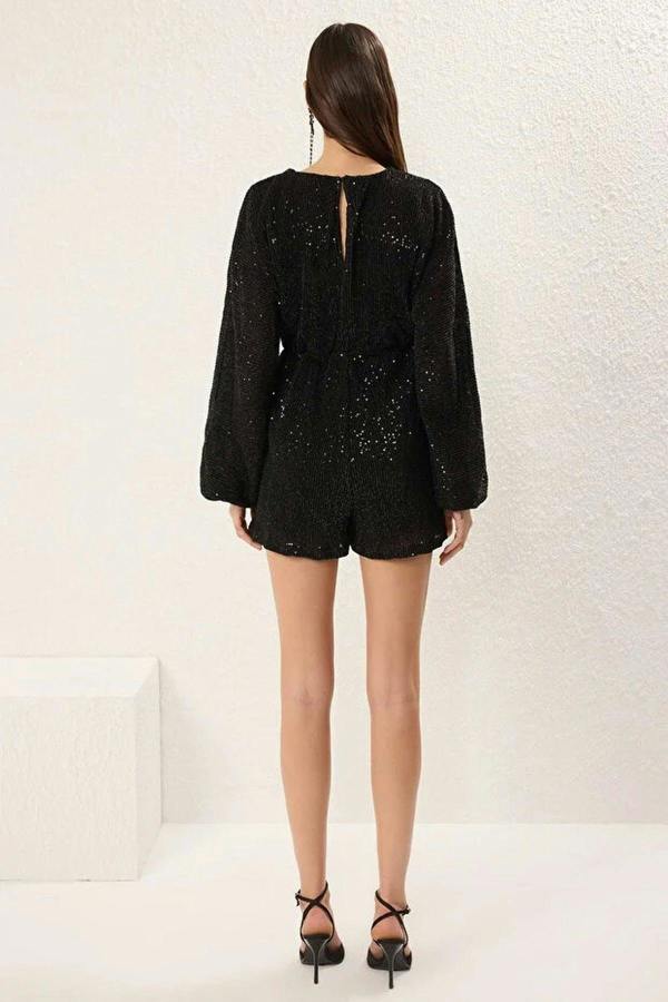 WOVCOR Glittery Sequin Short Jumpsuit