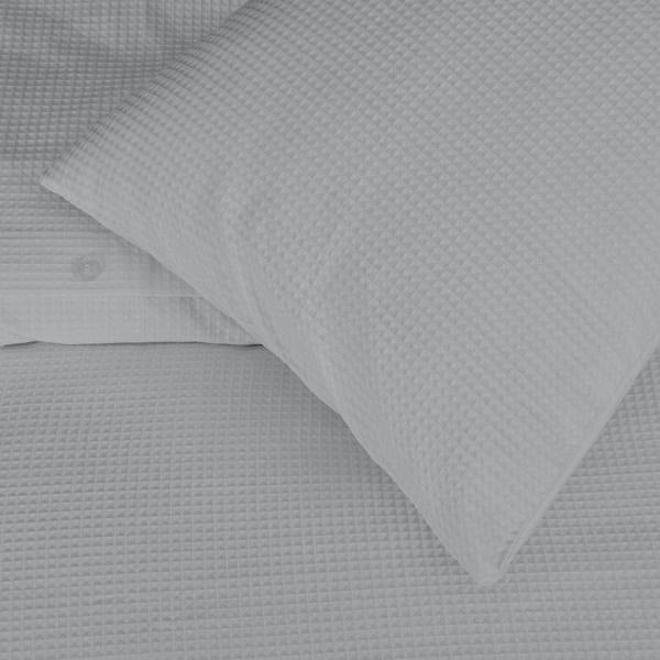 Smart Living Waffle Fleece Duvet Cover With Pillowcases - Grey