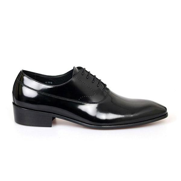 David WeJ Federick Patent Leather Dress Shoe With Cuban Heel - Black