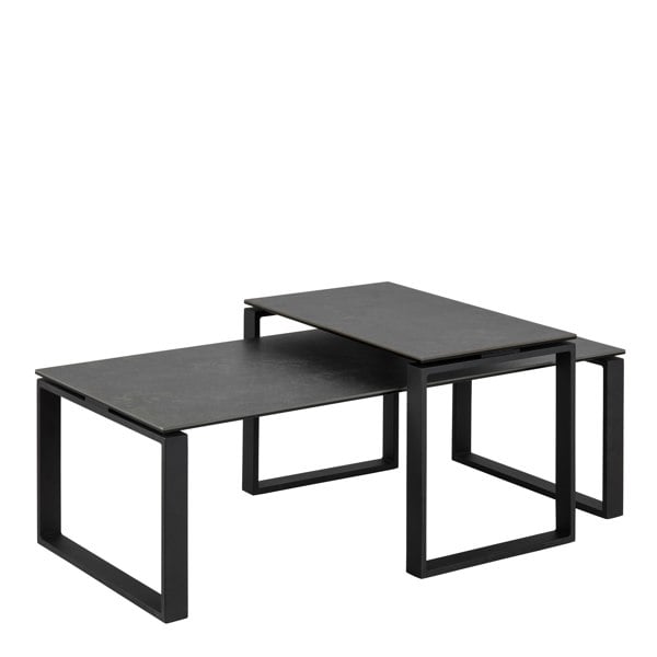 Furniture To Go Katrine Ceramic Coffee Table Set in Black