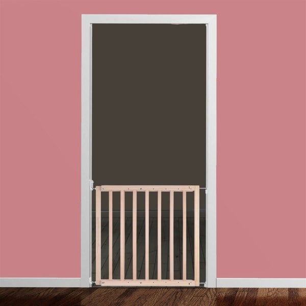 Bettacare Chunky Wooden Screw Fit Dog Gate, 63.5cm - 105.5cm, Natural, Wooden Dog Gate Gate, Screw Fit Pet Stair Gate, Puppy Gate