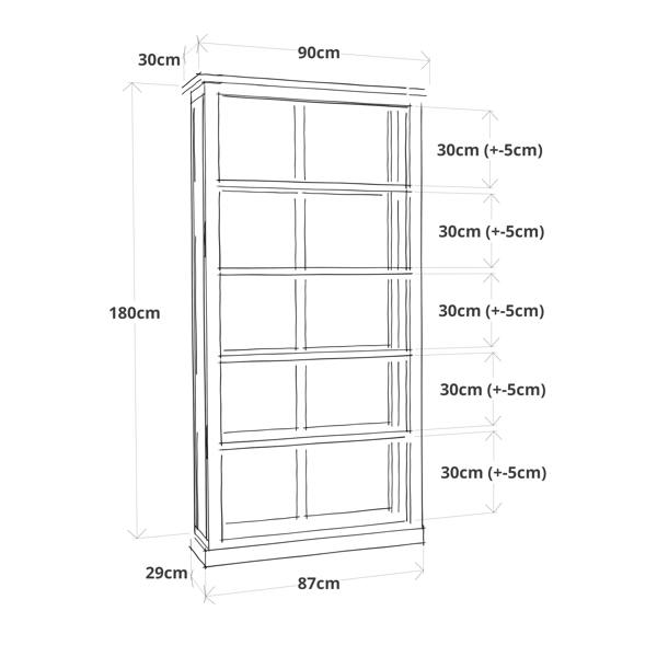 Cabinet Bits Bookcase with plinth 180x90x30cm