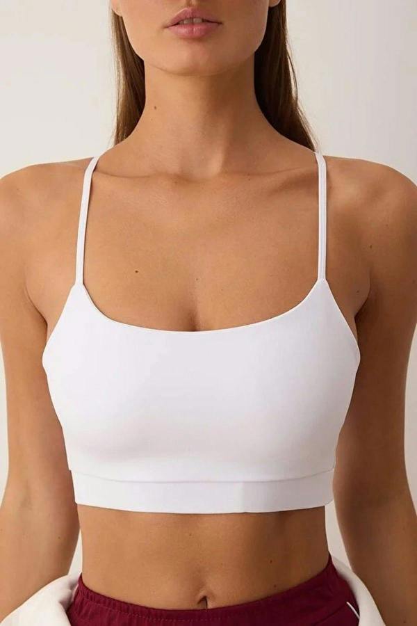 WOVCOR Supportive Knitted Sports Bra with Cut Out Detail