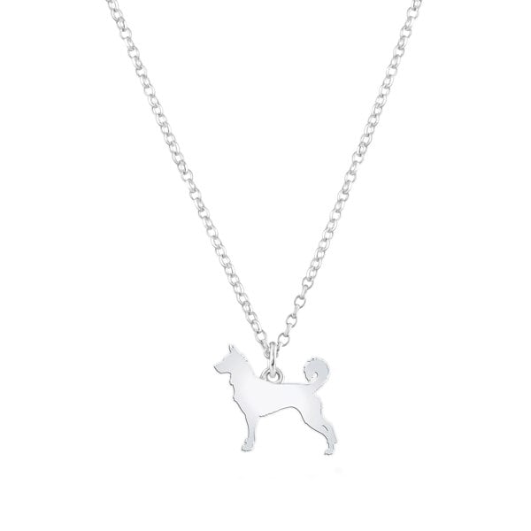 Mylee London Canaan Dog Silhouette Silver Necklace - Personalised
