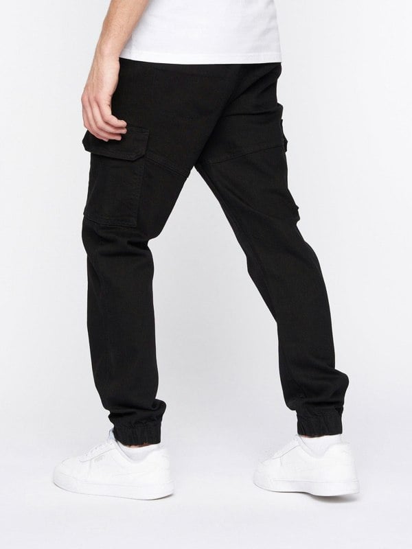 Crosshatch Malimore Cargo Cuff Jeans Solid Black