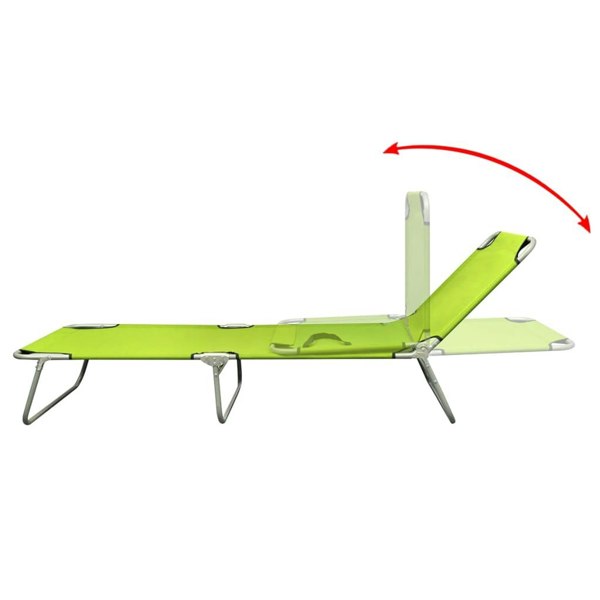 Berkfield Folding Sun Lounger Powder-coated Steel Apple Green