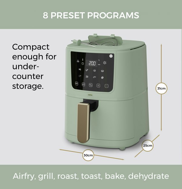 Cello Perfect Temperature Airfryer Sage Green