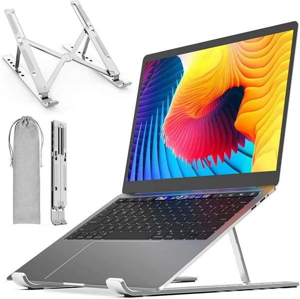 Dyzi Foldable Aluminum Laptop Stand Portable Compact Ventilated Holder