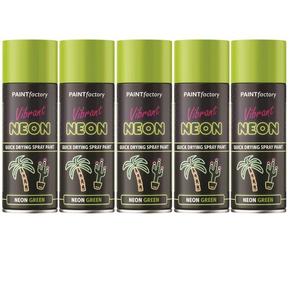 Paint Factory 5X  Neon Green Spray Paint 400ml