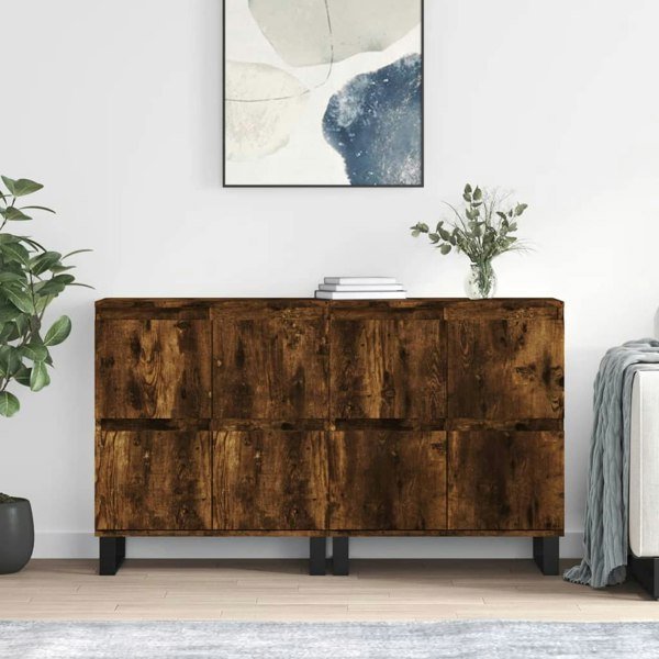 Berkfield Sideboards 2 pcs Smoked Oak Engineered Wood