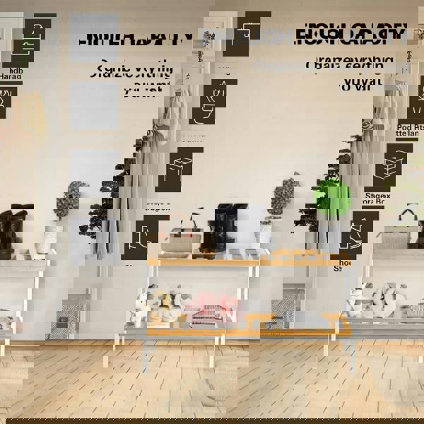 MANTRARAJ Bamboo 2 Tier Shoe Rack Easy Assembly Storage Shelf Organiser Wooden Shoe Rack