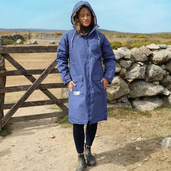 Lazy Jacks LJ159 - Ladies Long Snug Lined Coat - Twilight