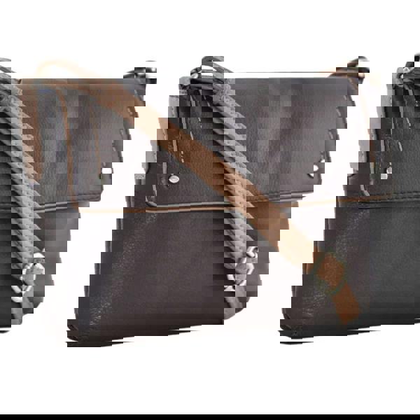 Mala Leather Orta Two Tone Slim Crossbody with Flap