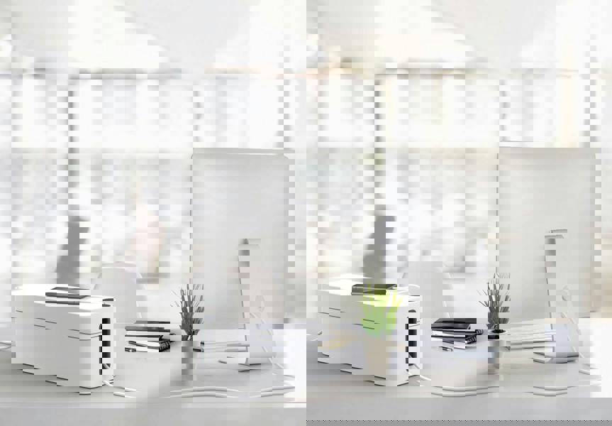 Durable CAVOLINE Cable Management Box Organiser Wire Tidy | Large | Grey