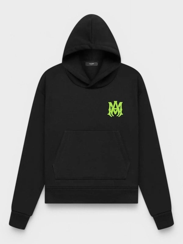 Amiri MA Logo Hoodie Black/Lime - Supplied FashionAmiri