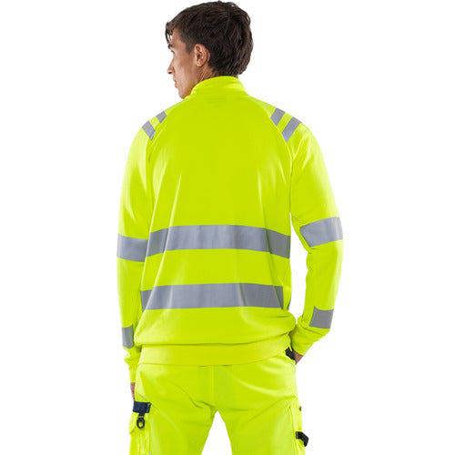 Hi-Vis Sweatshirt Zipper Jacket - Breathable with Zip Pockets & Reflective Trim