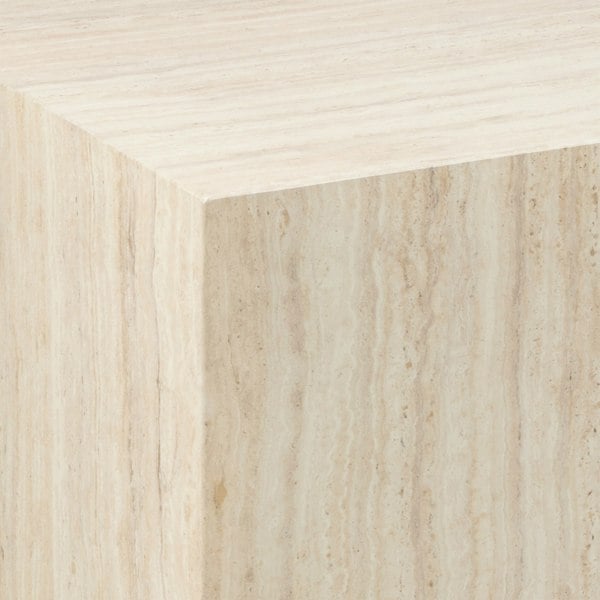 Furniture To Go Dice Square Coffee Table Set in Light Travertine Effect