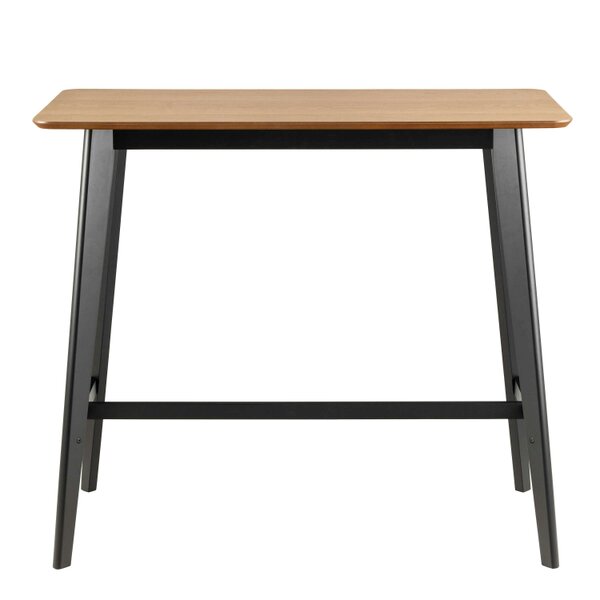 Wyld Haus Krakow Bar Dining Set Natural Oak Effect and Black Rectangular Bar Table + 4 Bar Stools