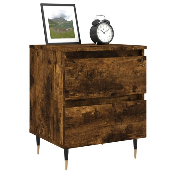 Berkfield Bedside Cabinet Smoked Oak 40x35x50 cm Engineered Wood